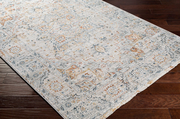 Livabliss Laila Traditional Polyester Area Rug with Fringe for Living Room and Dining Space Teal, Dusty Sag 9' x 12'2" LAA2312-9122