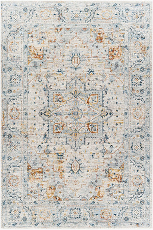 Livabliss Laila Traditional Polyester Area Rug with Fringe for Living Room and Dining Space Teal, Dusty Sag 6'7" x 9'6" LAA2312-6796