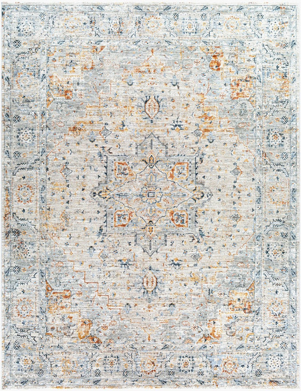 Livabliss Laila Traditional Polyester Area Rug with Fringe for Living Room and Dining Space Teal, Dusty Sag 7'10" x 10'2" LAA2312-710103