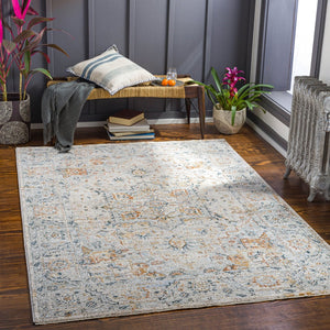 Livabliss Laila Traditional Polyester Area Rug with Fringe for Living Room and Dining Space Teal, Dusty Sag 9' x 12'2" LAA2312-9122