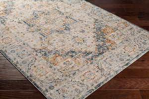 Livabliss Laila Turkish Medallion Area Rug with Fringe Polyester Pile for Living and Dining Rooms Teal, Rust 7'10" x 7'10" LAA2313-710RD