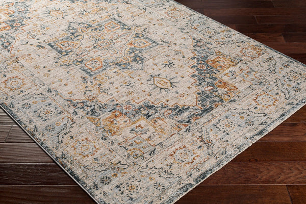 Livabliss Laila Turkish Medallion Area Rug with Fringe Polyester Pile for Living and Dining Rooms Teal, Rust 7'10" x 7'10" LAA2313-710RD