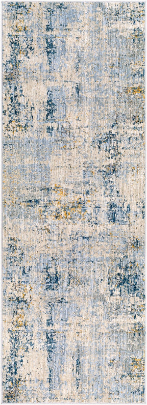 Livabliss Laila Machine Woven Polyester Area Rug with High Low Pile Texture for Living Rooms Teal, Mustard 2'7" x 10' LAA2314-2710
