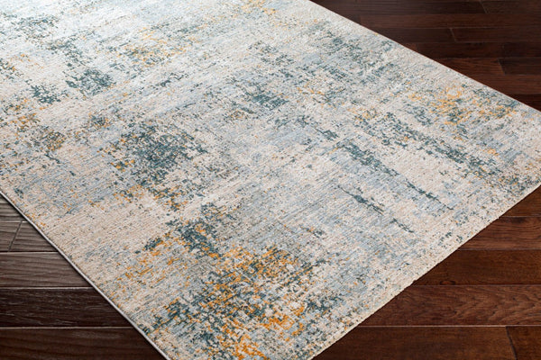 Livabliss Laila Machine Woven Polyester Area Rug with High Low Pile Texture for Living Rooms Teal, Mustard 5'3" x 5'3" LAA2314-53RD