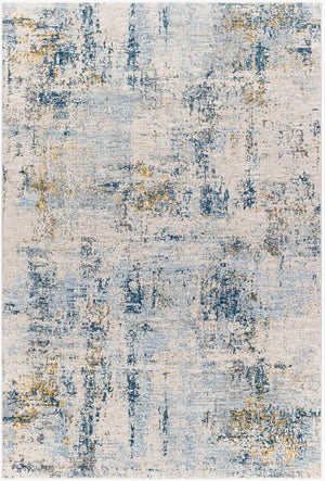 Livabliss Laila Machine Woven Polyester Area Rug with High Low Pile Texture for Living Rooms Teal, Mustard 6'7" x 9'6" LAA2314-6796