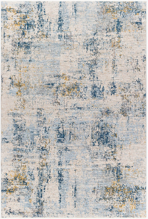 Livabliss Laila Machine Woven Polyester Area Rug with High Low Pile Texture for Living Rooms Teal, Mustard 6'7" x 9'6" LAA2314-6796