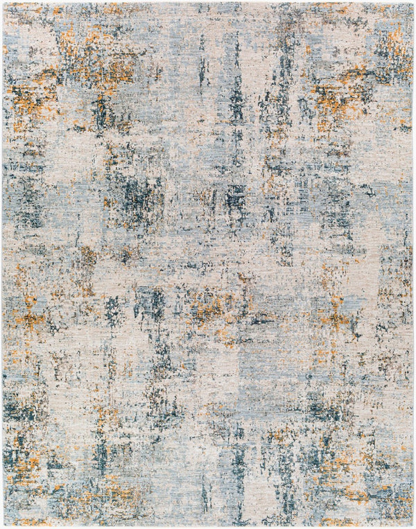 Livabliss Laila Machine Woven Polyester Area Rug with High Low Pile Texture for Living Rooms Teal, Mustard 7'10" x 10'2" LAA2314-710103