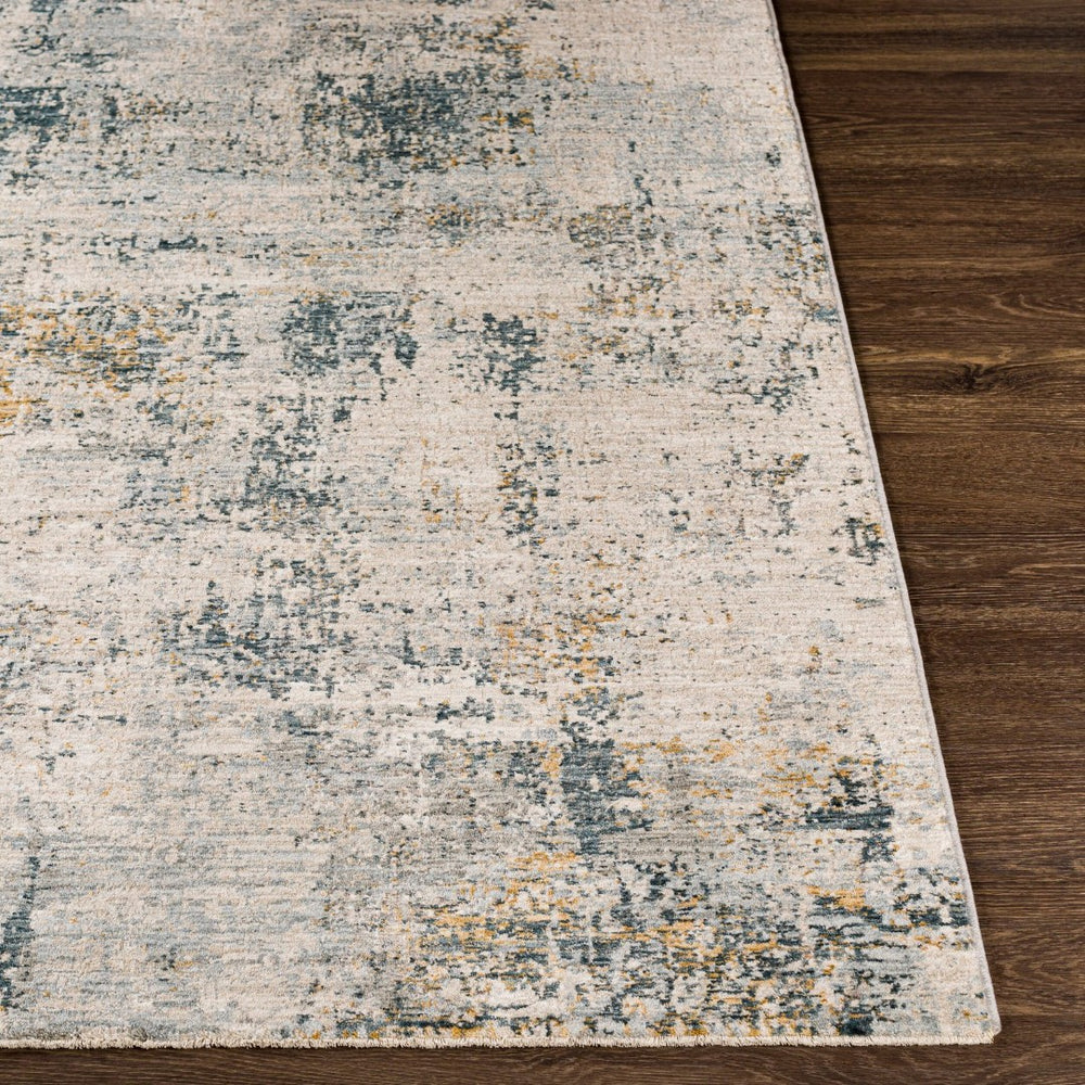 Livabliss Laila Machine Woven Polyester Area Rug with High Low Pile Texture for Living Rooms Teal, Mustard 5'3" x 5'3" LAA2314-53RD