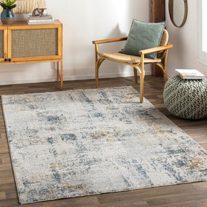 Livabliss Laila Machine Woven Polyester Area Rug with High Low Pile Texture for Living Rooms Teal, Mustard 5'3" x 5'3" LAA2314-53RD