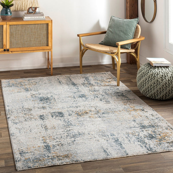 Livabliss Laila Machine Woven Polyester Area Rug with High Low Pile Texture for Living Rooms Teal, Mustard 5'3" x 5'3" LAA2314-53RD