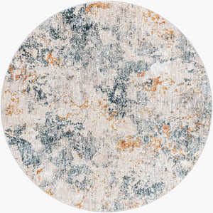Livabliss Laila Fringe Border Polyester Area Rug Medium Pile for Modern Living Spaces Teal, Dusty Sag 5'3" x 5'3" LAA2315-53RD