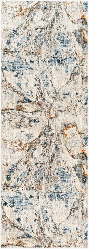 Livabliss Laila High Low Pile Polyester Area Rug for Living Room Dining or Open Plan Spaces Teal, Rust 2'7" x 7'3" LAA2316-2773