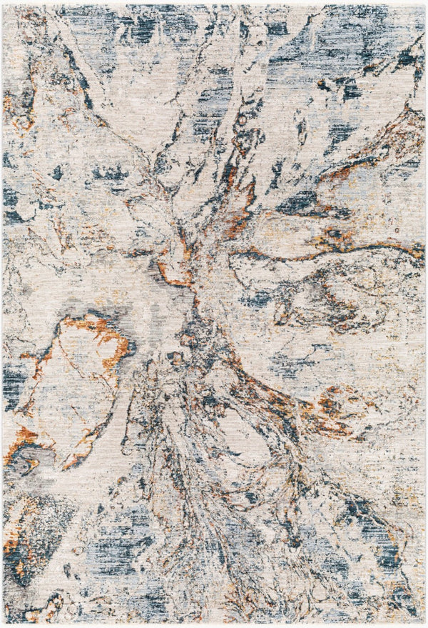 Livabliss Laila High Low Pile Polyester Area Rug for Living Room Dining or Open Plan Spaces Teal, Rust 9' x 12'2" LAA2316-9122
