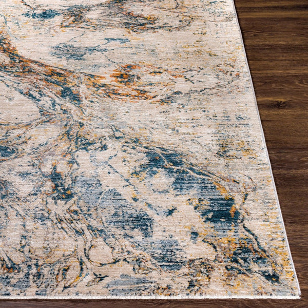 Livabliss Laila High Low Pile Polyester Area Rug for Living Room Dining or Open Plan Spaces Teal, Rust 9' x 12'2" LAA2316-9122