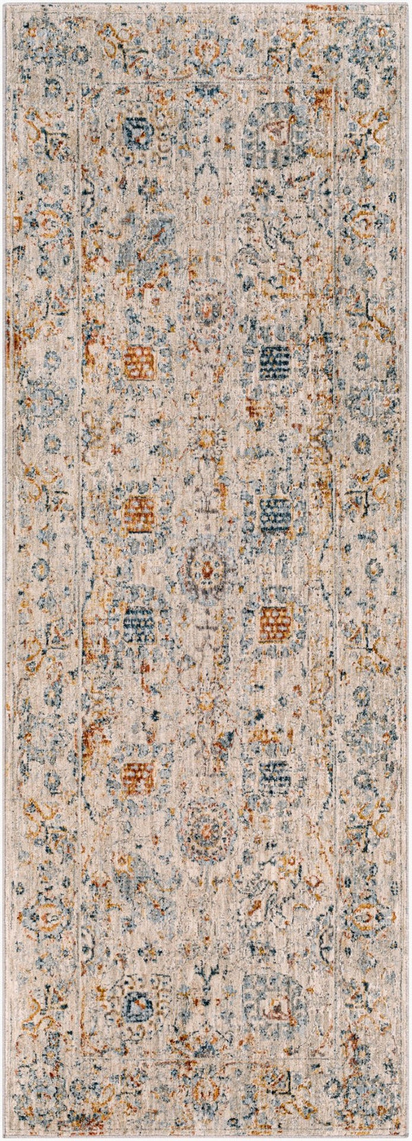 Livabliss Laila Traditional High Low Texture Polyester Area Rug for Living Room or Bedroom Teal, Rust 2'7" x 7'3" LAA2317-2773