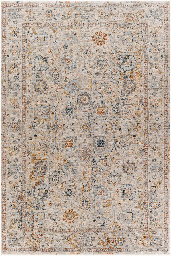 Livabliss Laila Traditional High Low Texture Polyester Area Rug for Living Room or Bedroom Teal, Rust 6'7" x 9'6" LAA2317-6796