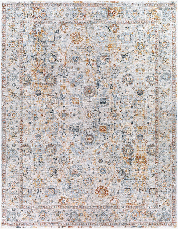 Livabliss Laila Traditional High Low Texture Polyester Area Rug for Living Room or Bedroom Teal, Rust 7'10" x 10'2" LAA2317-710103