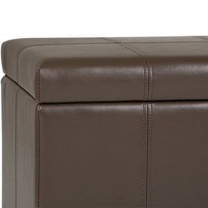 English Elm Dover Storage Ottoman Bench - Stylish Chocolate Brown Faux Leather With Large Hidden Storage Space B136P159034