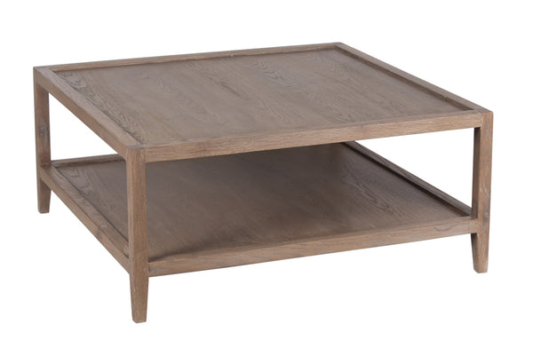 Porter Designs Lowell Solid White Oak Coffee Table With Storage, Versatile Style For Any Home Brown Wood 05-108-02-1920