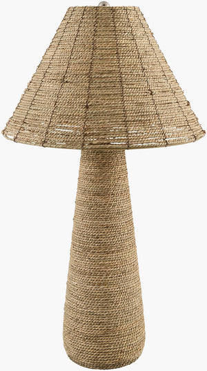 Livabliss Laggan Woven Rattan Table Lamp with Natural Shade for Coastal Bohemian Living Spaces LAG-002