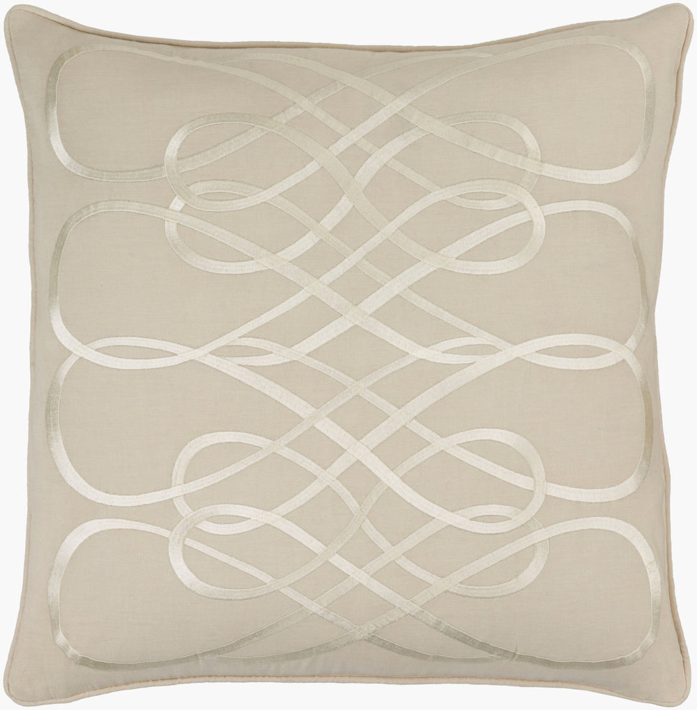 Surya Leah Modern Elegant 20" Accent Pillow In Luxurious Cotton-linen Blend For Contemporary Decor Beige Linen,Cotton Lah003-2020