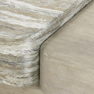 Bernhardt Bernhardt Arcadia Two-Tier Faux Stone Cocktail Table With Casters, Rustic-Modern Kalta Clay Finish 334022