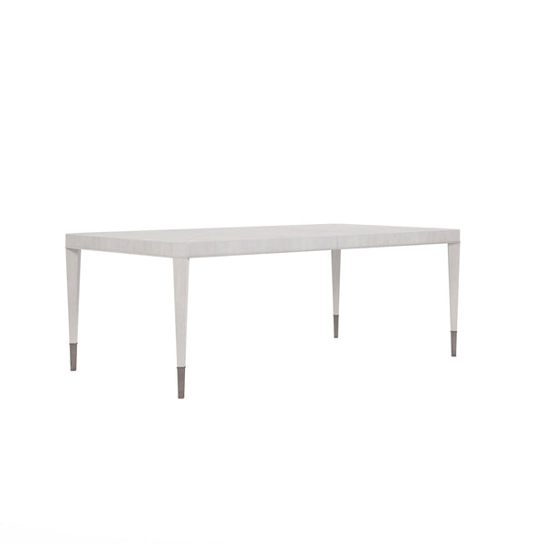 A.R.T. Furniture Mezzanine Dining Table In Dove Gray With Chamfered Edges, Leaf Extension & Nickel-finished Legs Light Gray Parawood And Poplar Solids,Maple Veneer,Steel 325220-2249