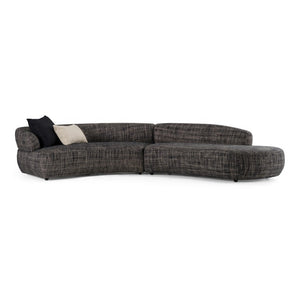 VIG Furniture Lakota Curved 2-Piece Sectional Sofa With Right-Facing Chaise, Dark Grey Fabric, Plush Foam Cushions VGOD-ZW-23044-DKGRY