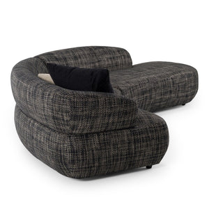 VIG Furniture Lakota Curved 2-Piece Sectional Sofa With Right-Facing Chaise, Dark Grey Fabric, Plush Foam Cushions VGOD-ZW-23044-DKGRY