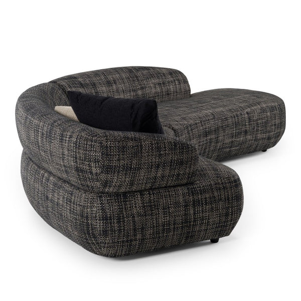 VIG Furniture Lakota Curved 2-Piece Sectional Sofa With Right-Facing Chaise, Dark Grey Fabric, Plush Foam Cushions VGOD-ZW-23044-DKGRY