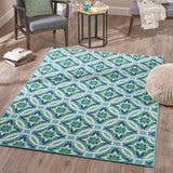 Christopher Knight Home® Erasmo 5x8 Geometric Rug, Blue/Green Polypropylene