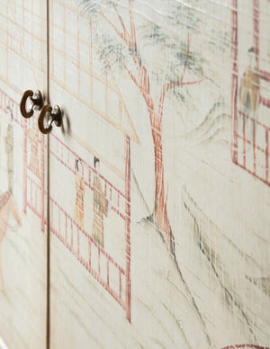 Hooker Furniture Melange Canvas Crackle Accent Chest With Hand-Painted Asian Motif, Soft-Close Drawers & Storage 628-85711-05