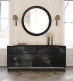 VIG Furniture Lamod Cirque - Modern Black Ash Round Mirror VGVC-J2368-M