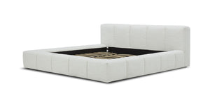 VIG Furniture Lamont Modern Eastern King Fabric Bedframe In Cream Upholstery — Sturdy Mdf Core, Sleek Tailored Design VGKK-KFB1051-BED-EK