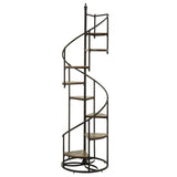 Homelegance By Top-Line Dimitri Black Finish Metal Spiral Staircase Display Shelf Black Metal