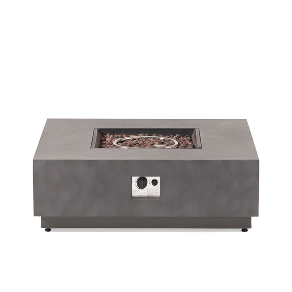 English Elm Square Iron Propane Fire Pit 50000 Btu Powder Coated Outdoor Patio Gathering 62838.00CONRT-50K_67760.00CONR