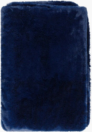 Surya Lapalapa 50"W X 60"L Cozy Faux Fur Throw Blanket - Modern Charm For Timeless Home Decor Style Navy Polyester,Polyester Lap1002-5060