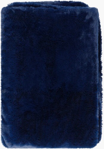 Surya Lapalapa 50"W X 60"L Cozy Faux Fur Throw Blanket - Modern Charm For Timeless Home Decor Style Navy Polyester,Polyester Lap1002-5060