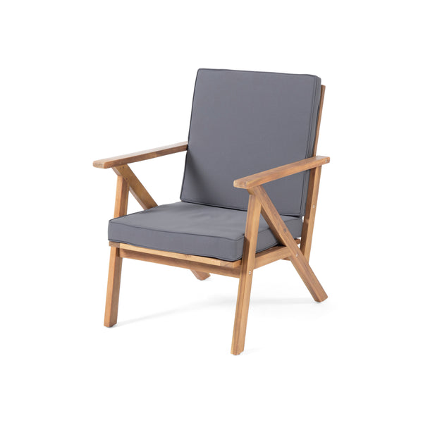 English Elm Panama Acacia Wood 4 Piece Outdoor Chat Set with Weather Resistant Cushions 59411.00