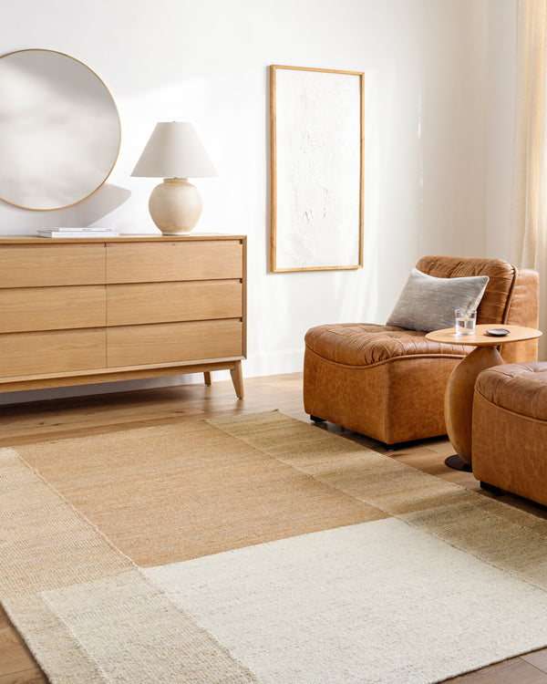 Lanesra LAR-2304 8' x 10' Handmade Rug LAR2304-810  Pearl, Khaki, Tan, Desert Tan, Prairie Dust Surya