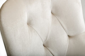 VIG Furniture Larissa Cream Velvet Dining Chair With Diamond Tufting, Contrasting Panels & Gold-Capped Legs VGUNCC016-WHT