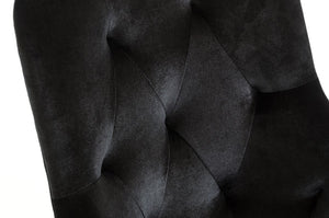 VIG Furniture Larissa Velvet Dining Chair In Black With Tufted Back, Solid Wood Frame & Rose Gold Leg Caps VGUNCC016-BLK-1