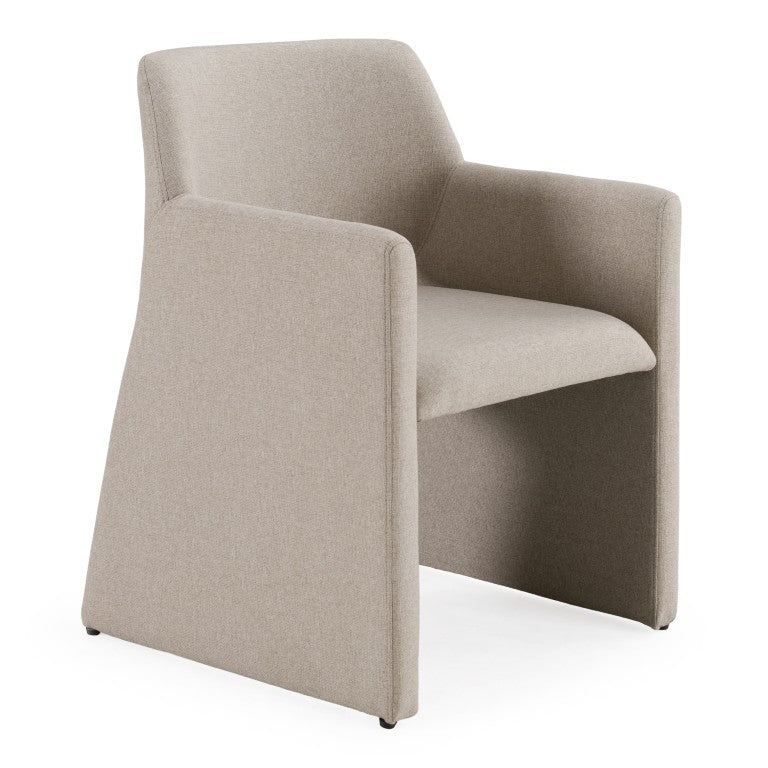 VIG Furniture Lasara Modern Fabric Arm Chair With Contoured Support, Metal Frame, Foam-Cotton Comfort, 31.7" H Beige Dining Chair VGDW-L-895-BGE