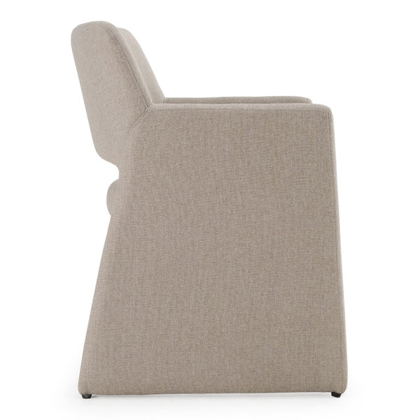 VIG Furniture Lasara Modern Fabric Arm Chair With Contoured Support, Metal Frame, Foam-Cotton Comfort, 31.7" H Beige Dining Chair VGDW-L-895-BGE