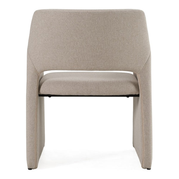 VIG Furniture Lasara Modern Fabric Arm Chair With Contoured Support, Metal Frame, Foam-Cotton Comfort, 31.7" H Beige Dining Chair VGDW-L-895-BGE