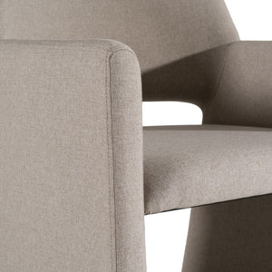 VIG Furniture Lasara Modern Fabric Arm Chair With Contoured Support, Metal Frame, Foam-Cotton Comfort, 31.7" H Beige Dining Chair VGDW-L-895-BGE