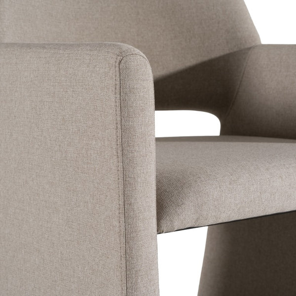 VIG Furniture Lasara Modern Fabric Arm Chair With Contoured Support, Metal Frame, Foam-Cotton Comfort, 31.7" H Beige Dining Chair VGDW-L-895-BGE