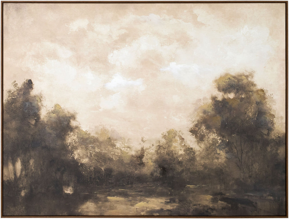 Surya Lassen Framed Art 31"H X 41"W - Timeless Elegance With Hand-painted Design For Modern Spaces Main, Brown Canvas,Polystyrene Lass001-31312