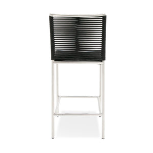 VIG Furniture Lathrop Modern Outdoor Counter Stool — Black Bungee Sling, Stainless 304 Frame, Weather-Resistant Design VGGR911939