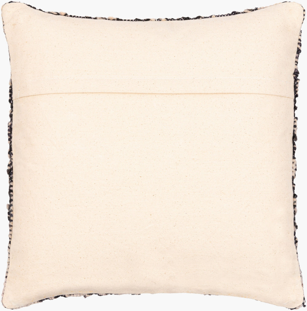 Surya Luanda 20" Square Accent Pillow Kit - Exotic Woven Design In Cotton, Wool & Jute For Stylish Decor Black Jute,Wool,Cotton,Cotton Lau002-2020